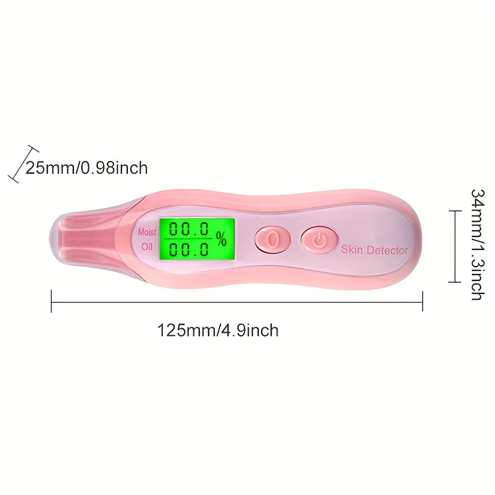 Digital LCD Moisture and Oil Skin Analyzer with Backlight Pink White