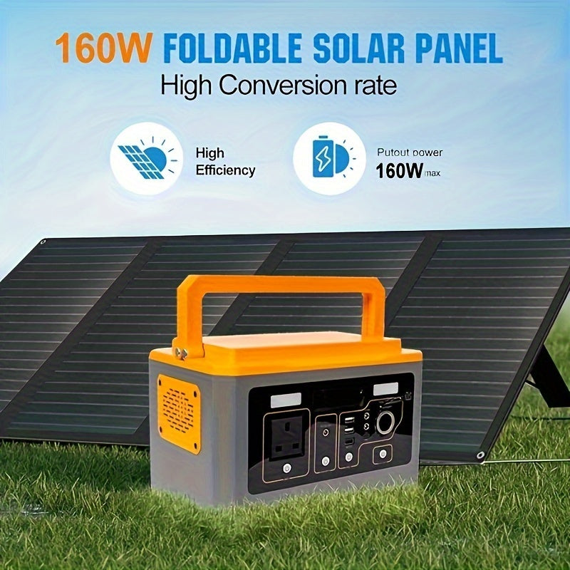 160W Portable Foldable Solar Panel with Adjustable Kickstand for Camping and RV Off-Grid
