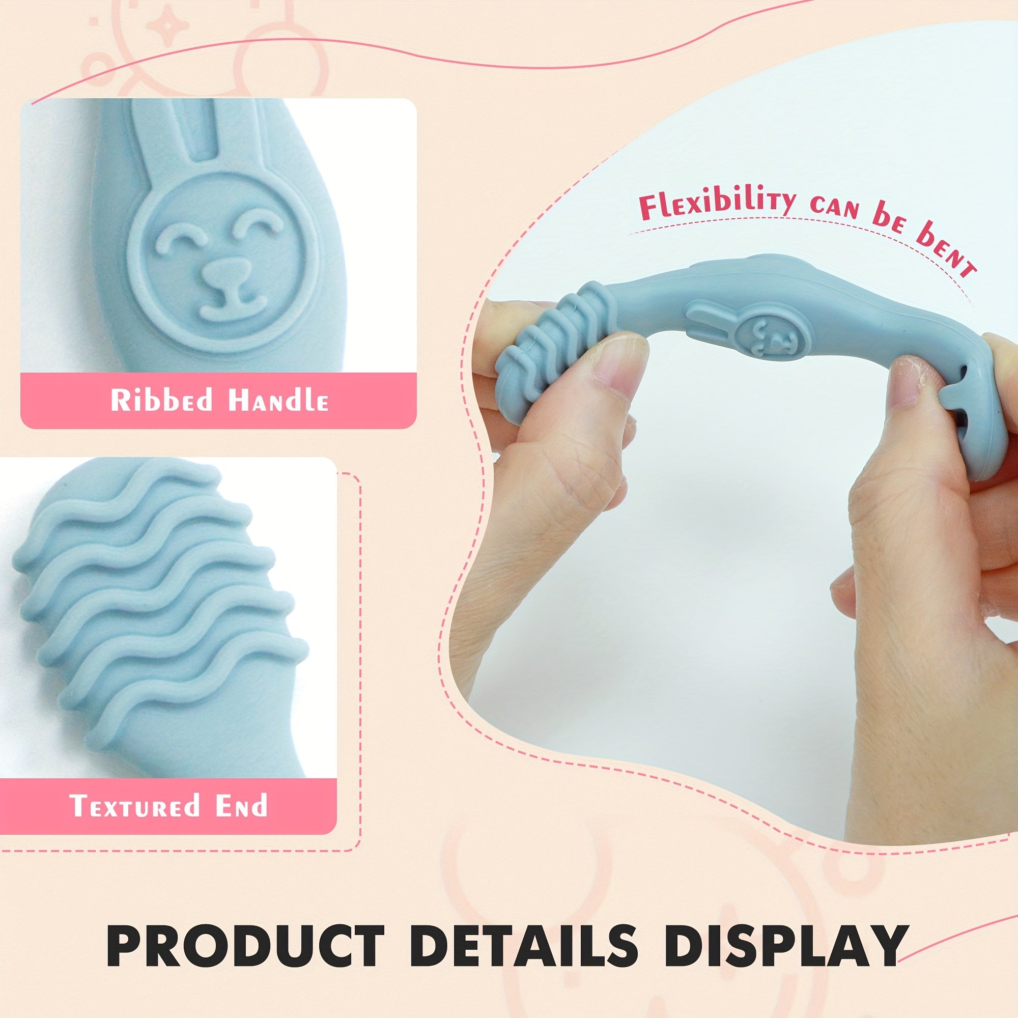 Children's Silicone Feeding Set 2-Piece Soft Spoon and Fork for Kids