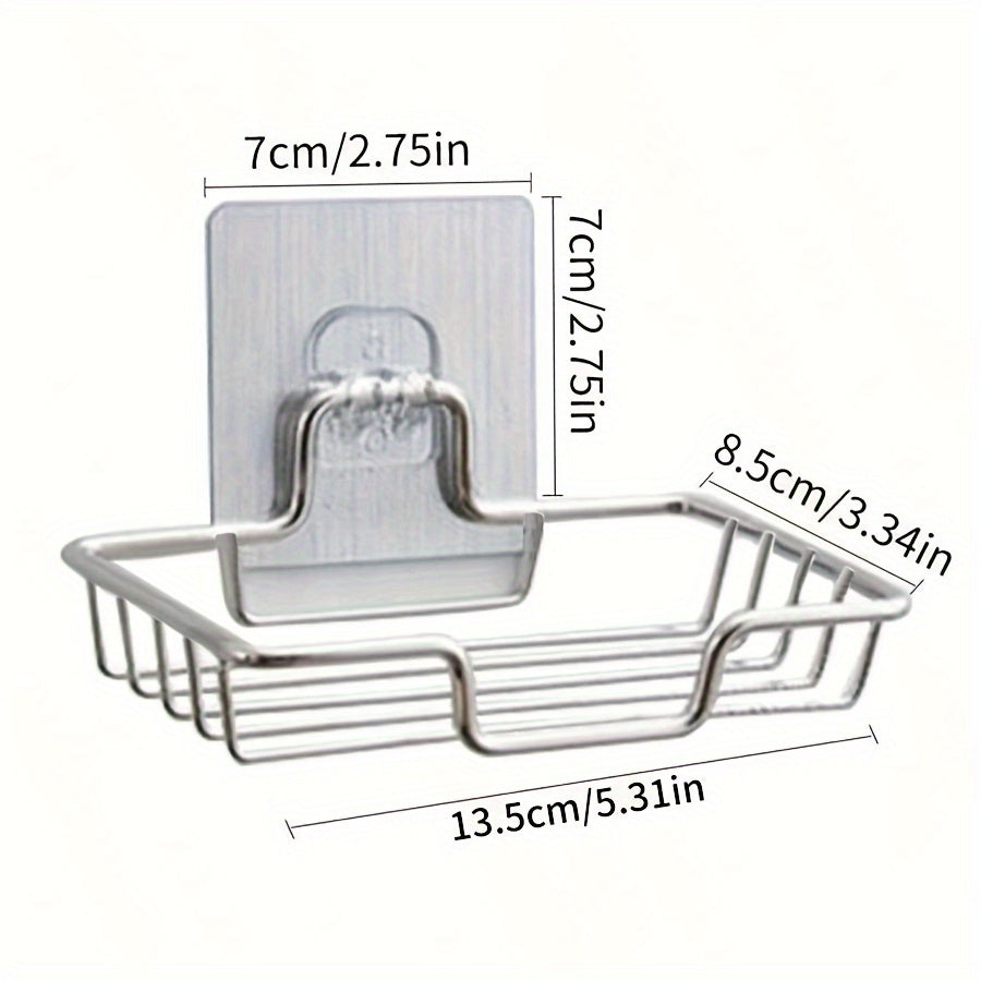 Stainless Steel Wall-Mounted Soap Dish with Drainage for Bathroom