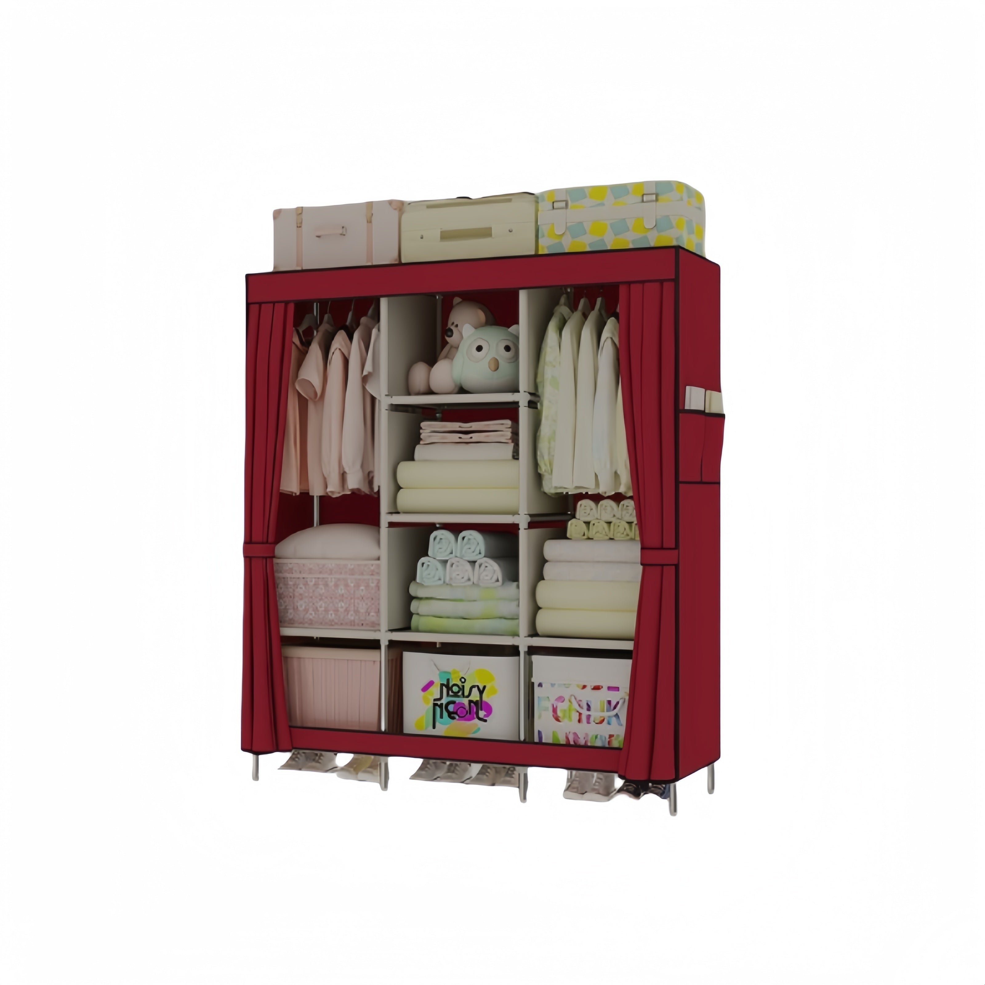Portable Wardrobe Organizer with Durable Non-Woven Fabric, Sturdy and Easy to Assemble
