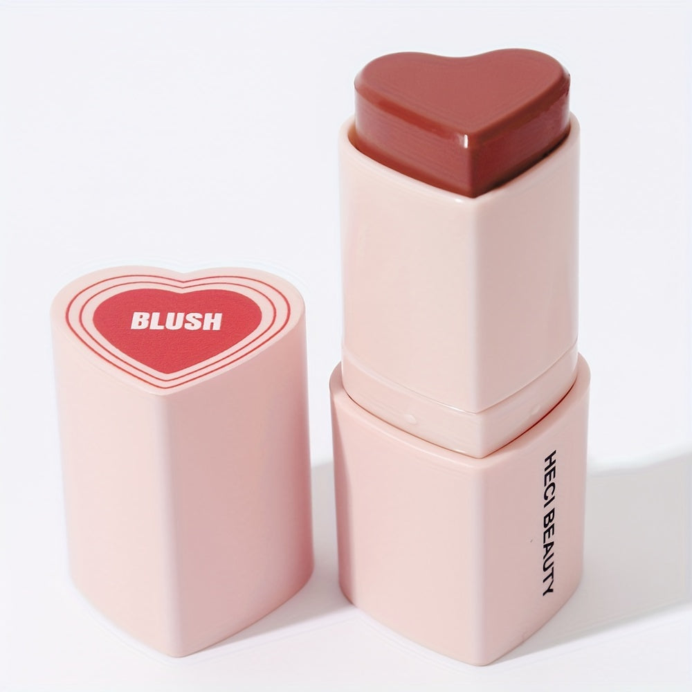 Ayollar uchun yurak shaklidagi kremli blush stick, suv o'tkazmaydigan, rangni to'g'irlash, tabiiy yakuniy
