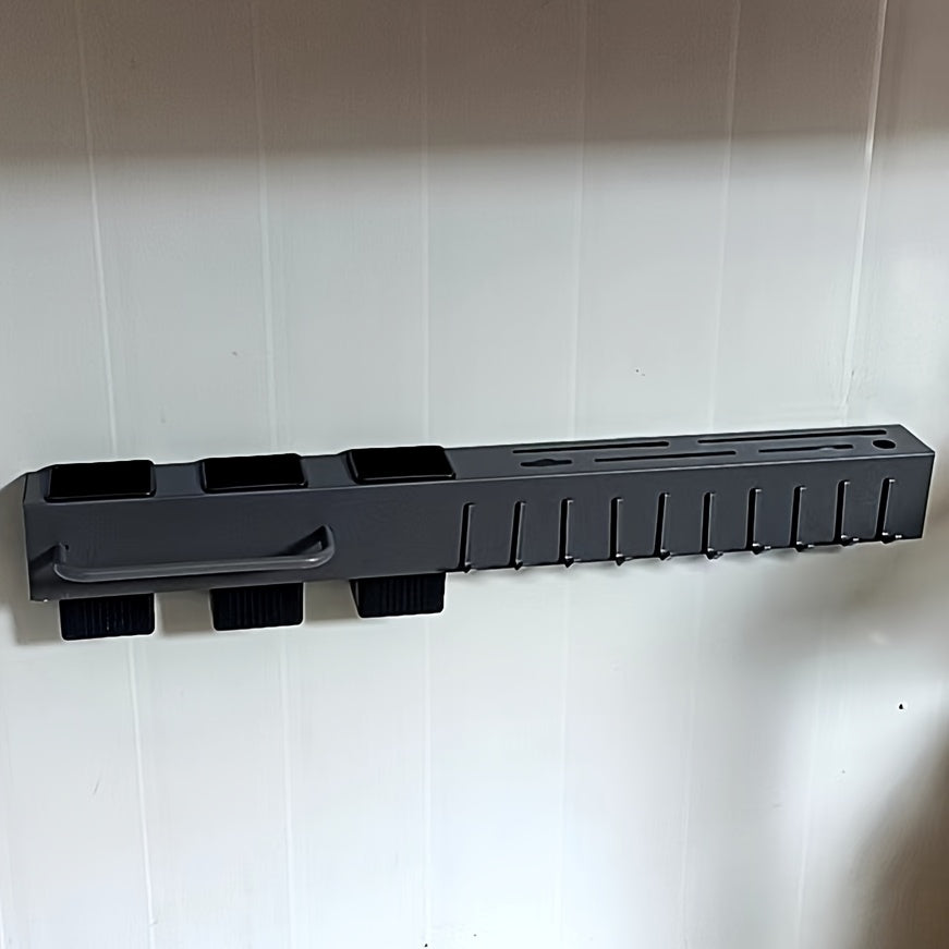 Wall-Mounted Carbon Steel Kitchen Organizer with Drainage and Towel Holder