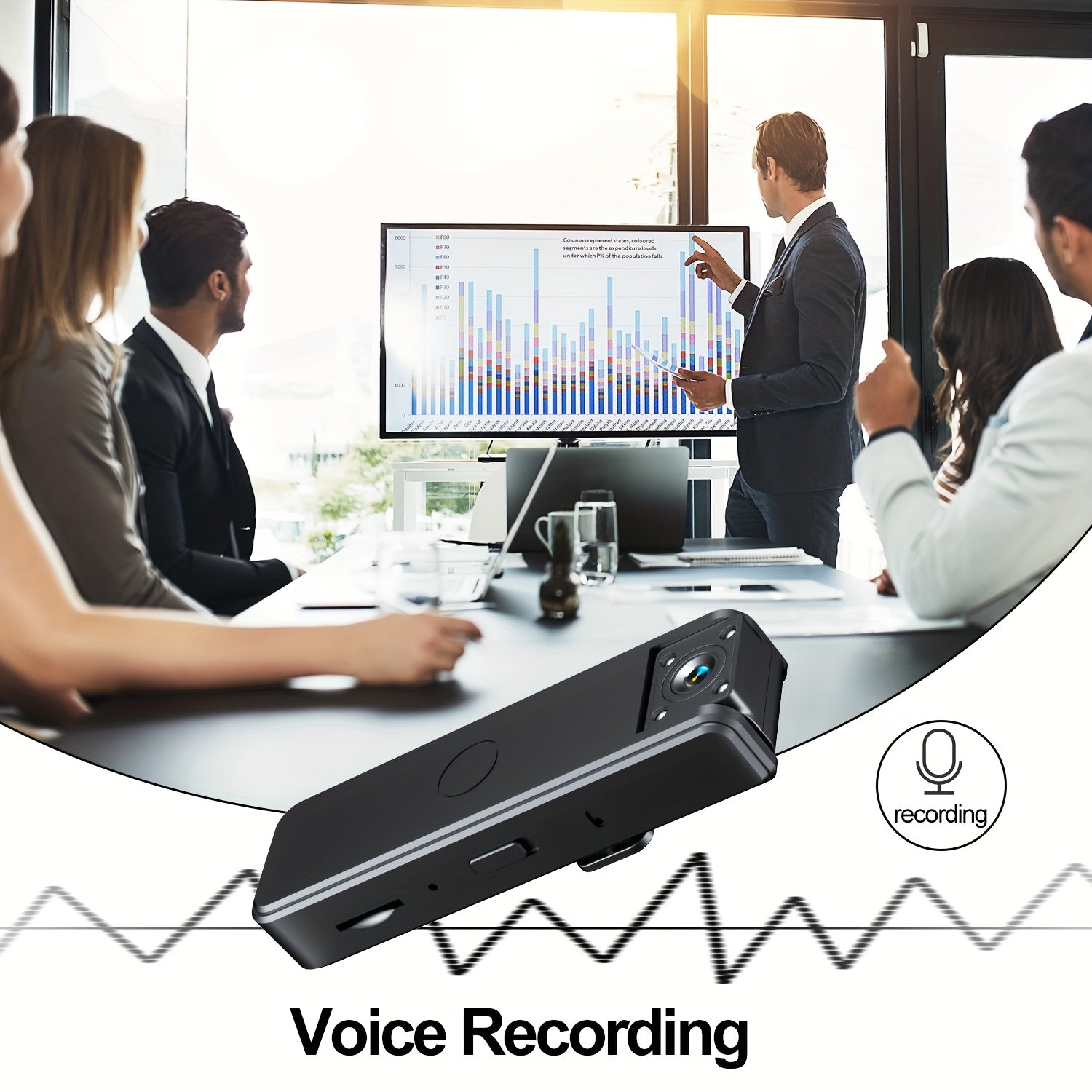 Mini cámara inalámbrica oculta 1080p grabadora portátil con visión nocturna con infrarrojos y lente ajustable