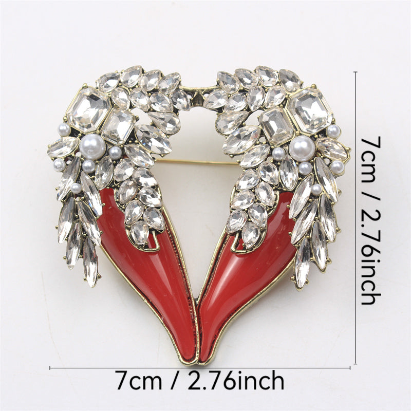 Yulduzcha qanotlari broshyoni rhinestone sevgi sovg‘asi erkaklar va ayollar uchun