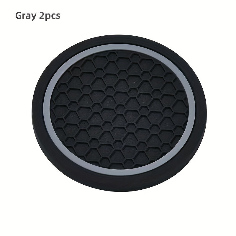 2PCS Car Coasters Honeycomb Pattern Non-slip Dustproof Drink Holder Protector