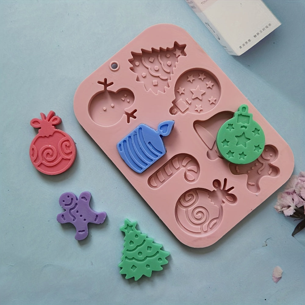 Christmas Silicone Mold for 3D Fondant, Chocolate, Gummy Candies, Soap