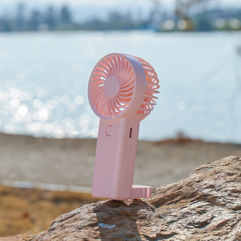 3-Speed Portable Handheld Fan USB Rechargeable Lightweight Wearable for Indoor Outdoor Use