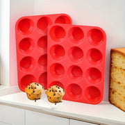 Silicone Baking Mold 12-Cavity Rectangular Non-Stick Heat-Resistant for Cakes Puddings Tarts