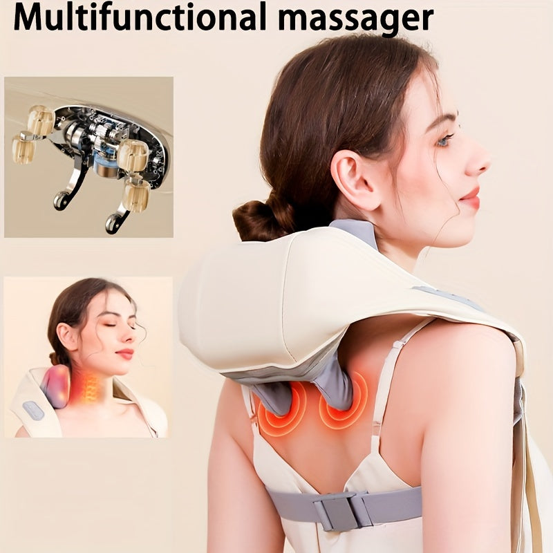 Wireless Massage Pillow with Heat and 6 Massage Nodes for Whole Body Relaxation