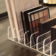 Clear Acrylic Makeup Organizer with 7 Grid Storage for Eyeshadow and Cosmetics