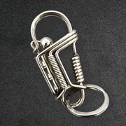 Stainless Steel Keychain for Men Engraved Bamboo Bead Mechanical Car Keyring