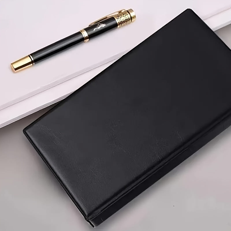 Black and White Business Card Holder Made of Durable PVC with Multiple Slots