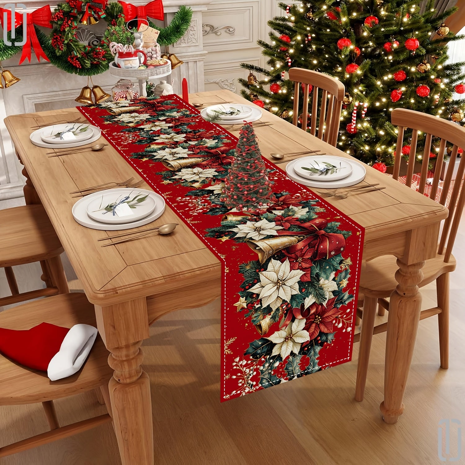 Buffalo Plaid Christmas Table Decor Set Includes Table Mat Thermal Mat Cover and Runner