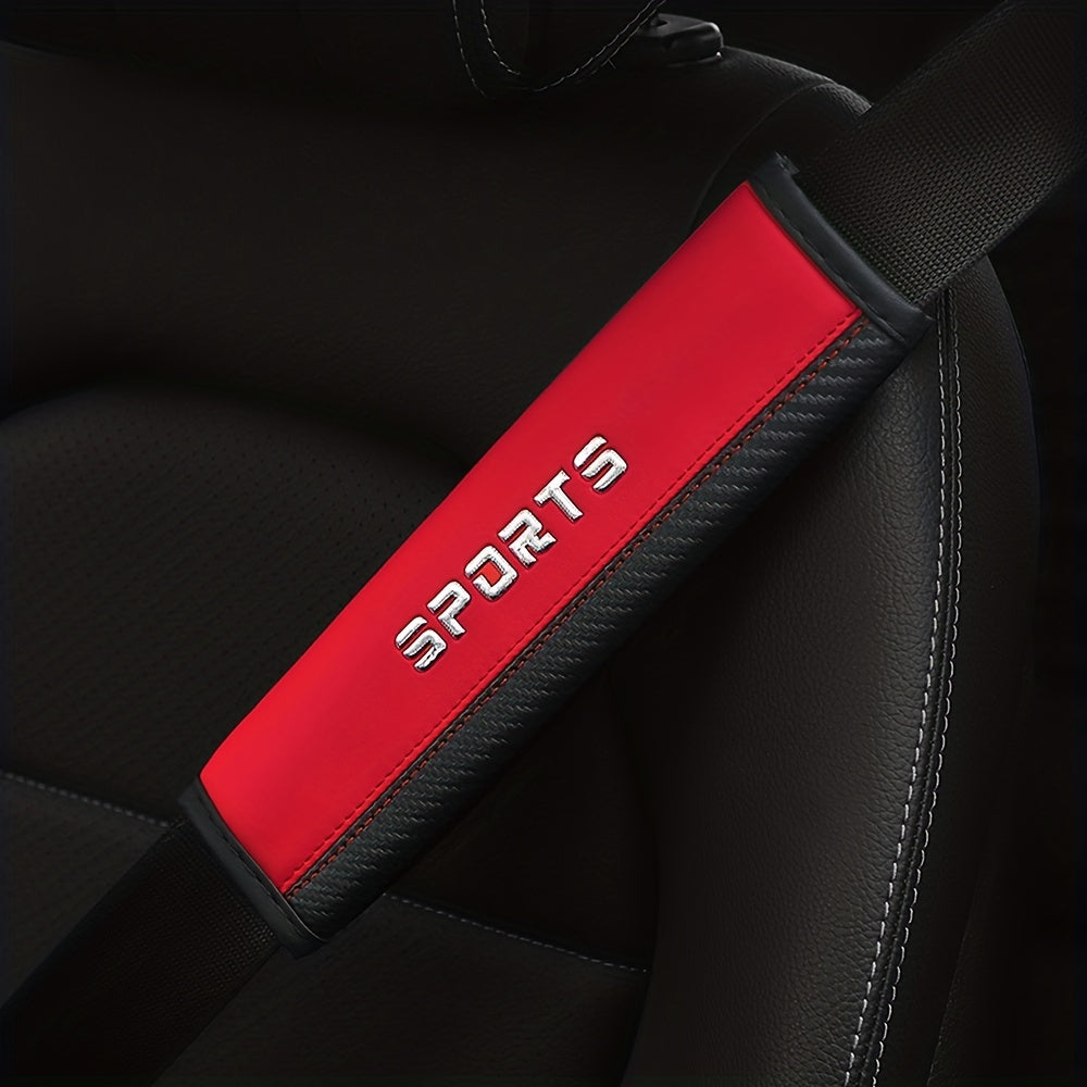 Universal PU Leather Car Seat Belt Shoulder Pads Comfortable Sponge Covers