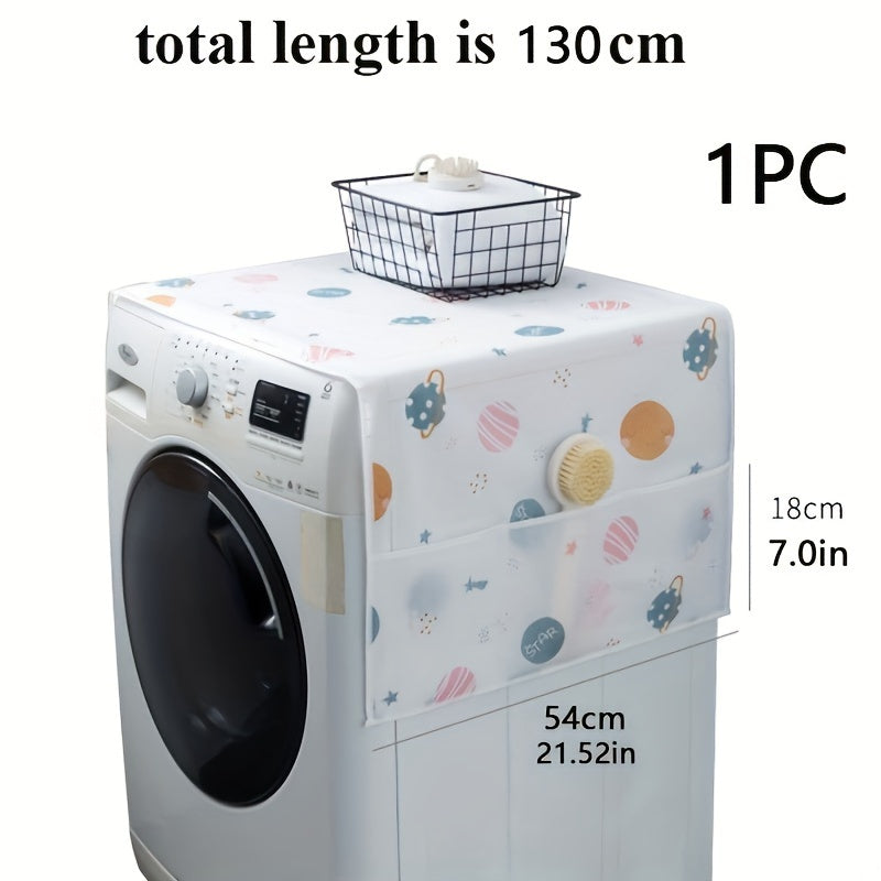 Waterproof Dust Cover for Refrigerator and Washing Machine with Storage Pockets