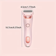 Electric shaver for women IPX7 portable bikini hair removal device for body parts sleek stainless steel blade