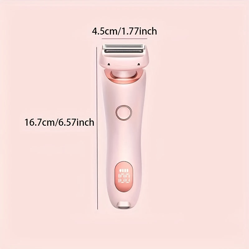 Electric shaver for women IPX7 portable bikini hair removal device for body parts sleek stainless steel blade