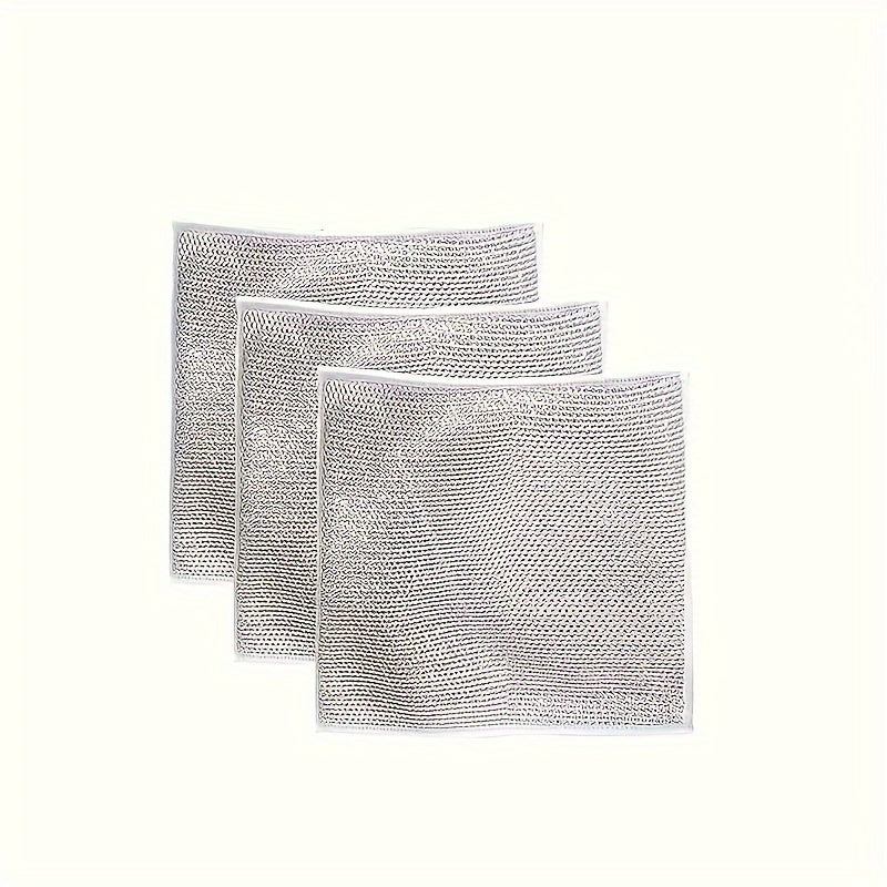 Stainless Steel Wire Scrubber with Steel Ball and Rags for Dish and Pot Cleaning Sizes 1 3 5 10 20