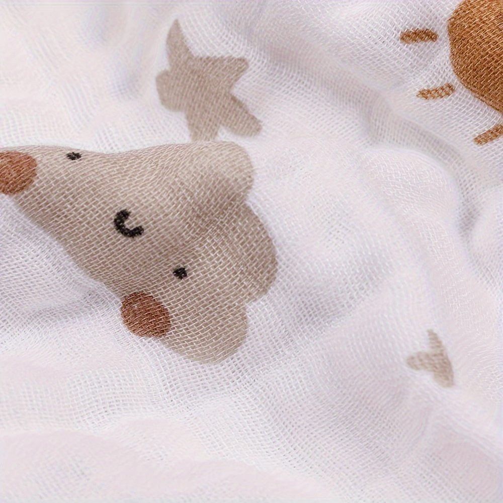 Set of 5 Bamboo Muslin Square Towels Soft Baby Face Cloths Burp Cloths