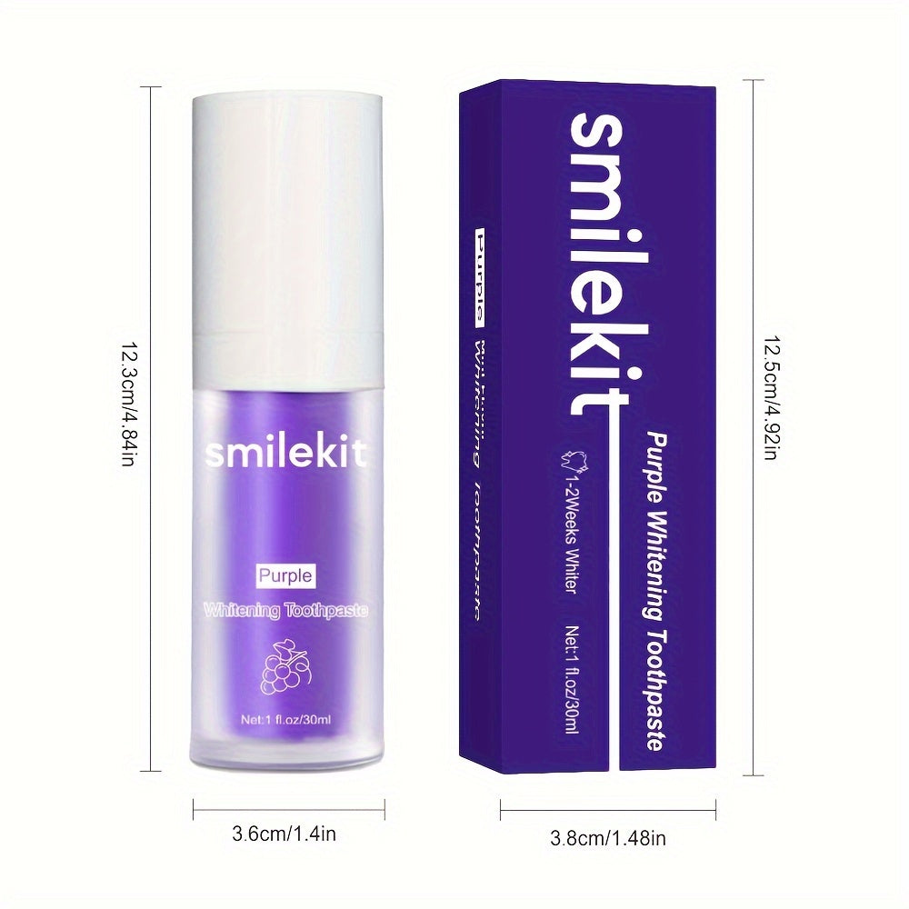 Purple Whitening Toothpaste Grape Flavored Deep Clean Paste for Fresh Breath 1 Pack