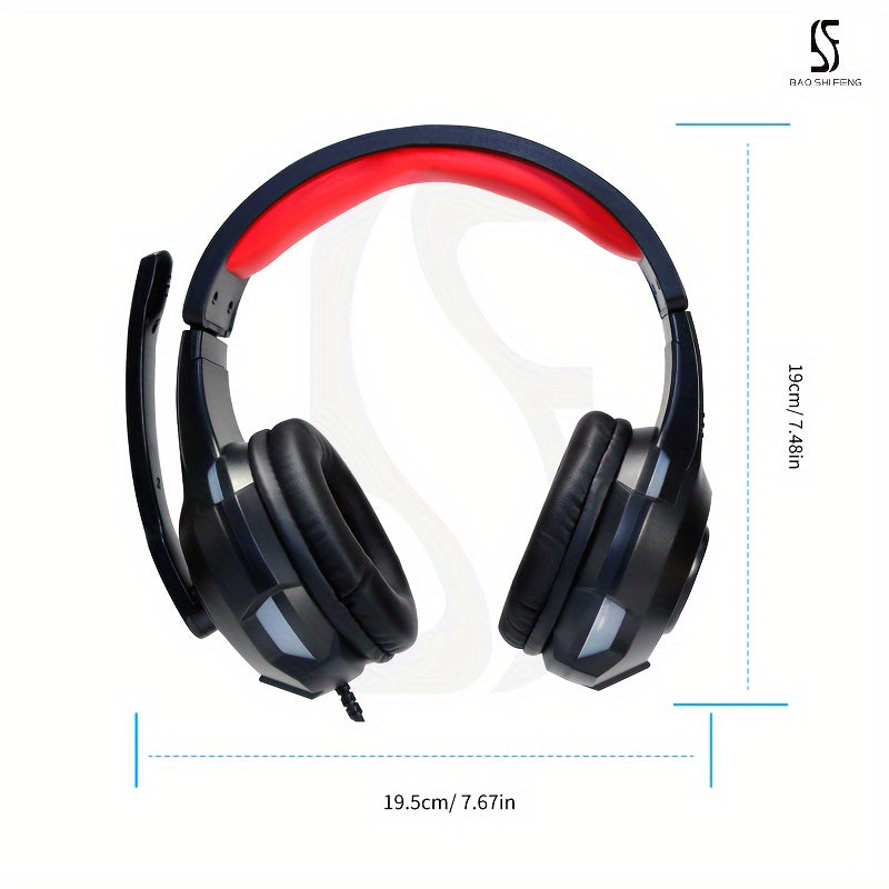 Anime Gaming Headset with Microphone 7.1 Surround Sound Noise Isolating Ear Cups Wired 3.5mm for Desktop Laptop Console
