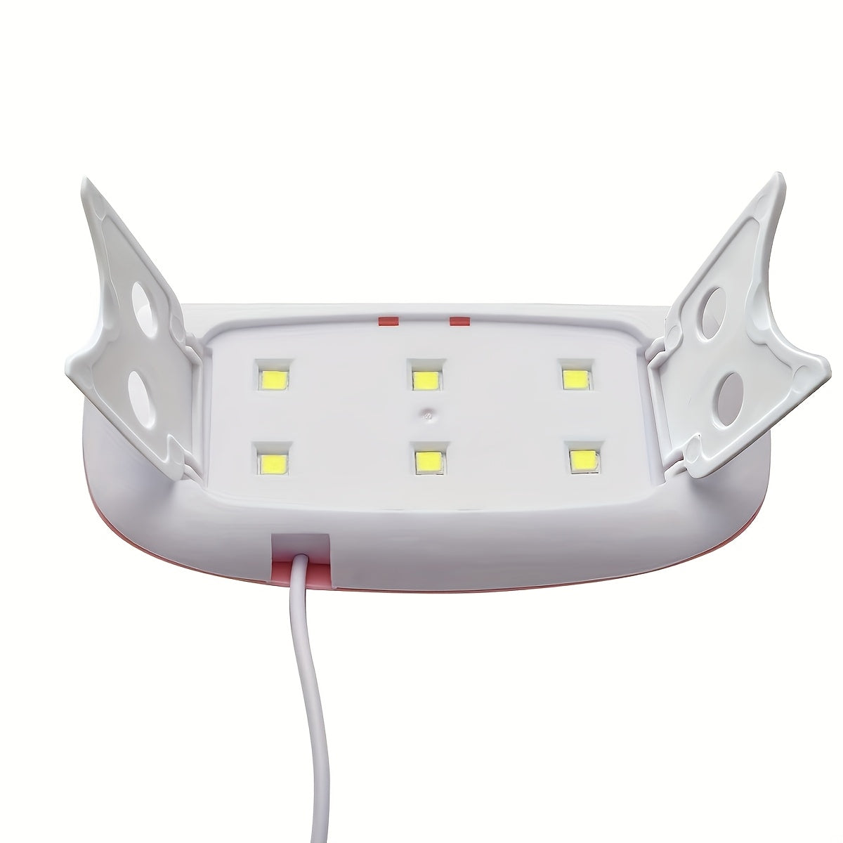 Розовая и белая портативная мини-лампа для ногтей с 6 UV/LED-элементами для гелевого покрытия и сушки