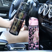 Women's Floral Plastic Water Bottle Large Capacity Lightweight Round PVC-Free