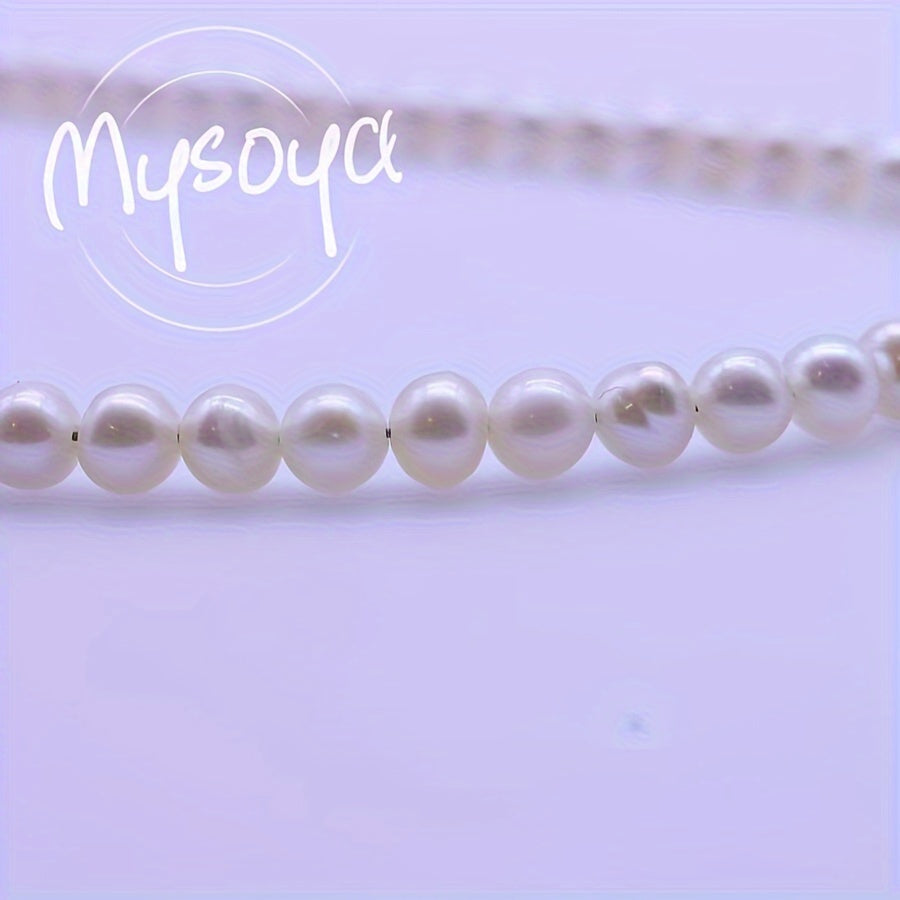 Natural White Freshwater Pearl Necklace Choker 4.5-5mm Gift Box Unisex Jewelry