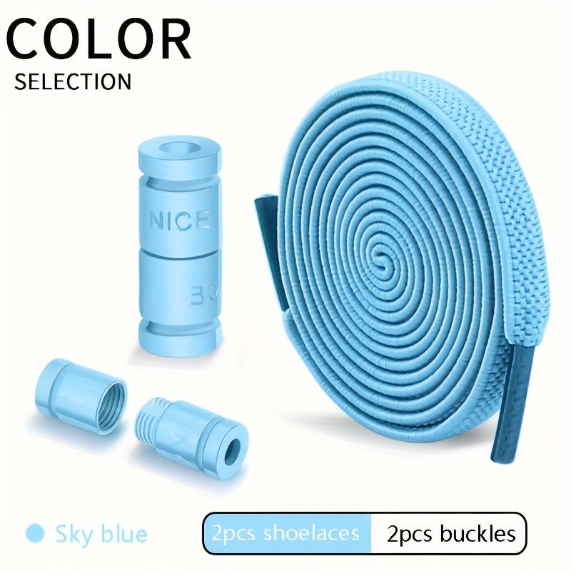 Unisex Elastic No-Tie Shoelaces with Locks Lightweight Acetate Sports Style