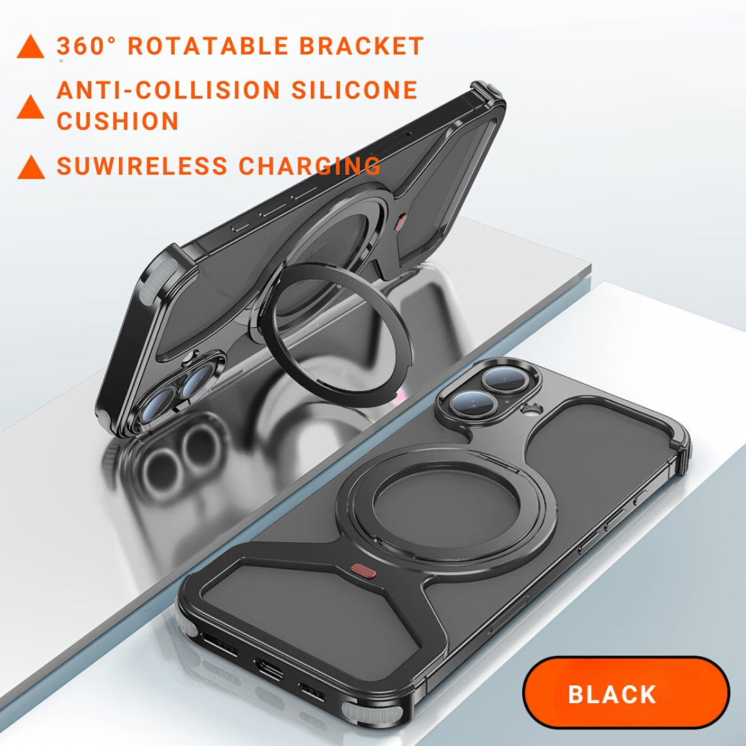 Frameless Aluminum Alloy Phone Case for iPhone 14/15/16 Pro Max with Anti-Fall Design and Heat Dissipation