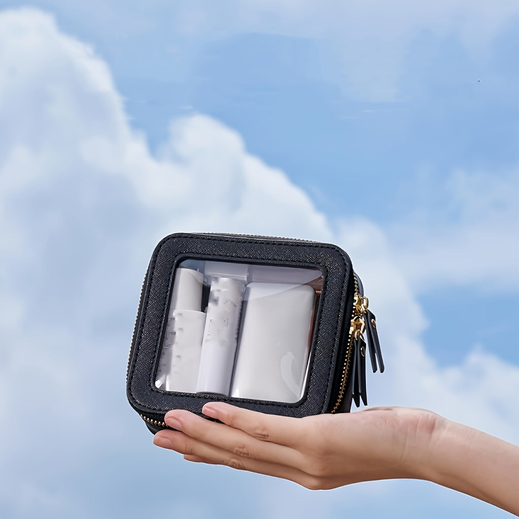 Clear Transparent Cosmetic Bag with See-Through Storage for Travel and Toiletries