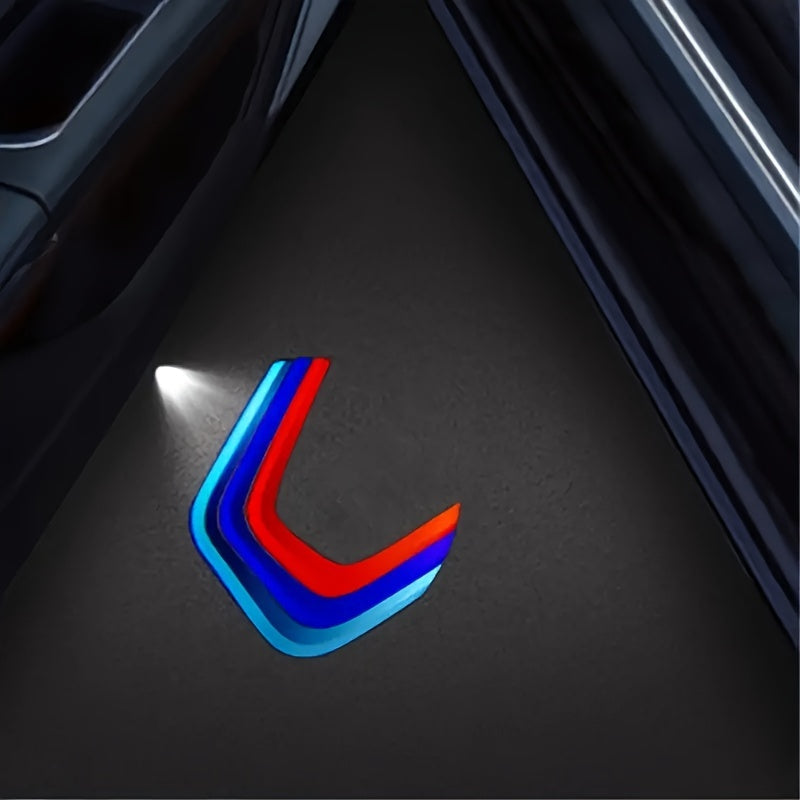 2-Piece Car Door LED Logo Projector Lights Bright White Hardwired Replacement