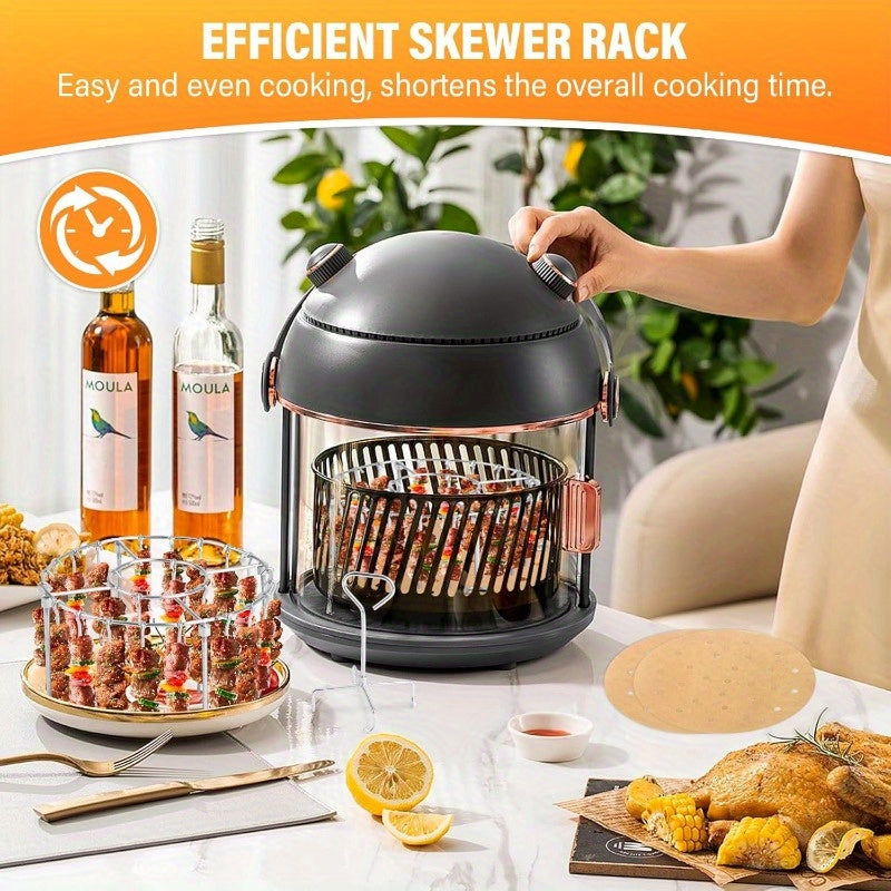 1pc Stainless Steel Air Fryer Rack Set with Toast Dehydrator Racks and Paper Liners