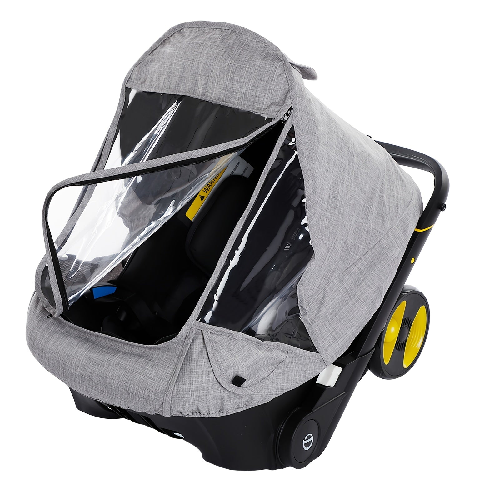 Kids Stroller Rain Cover Waterproof EVA Material with Storage Basket and Sun Protection