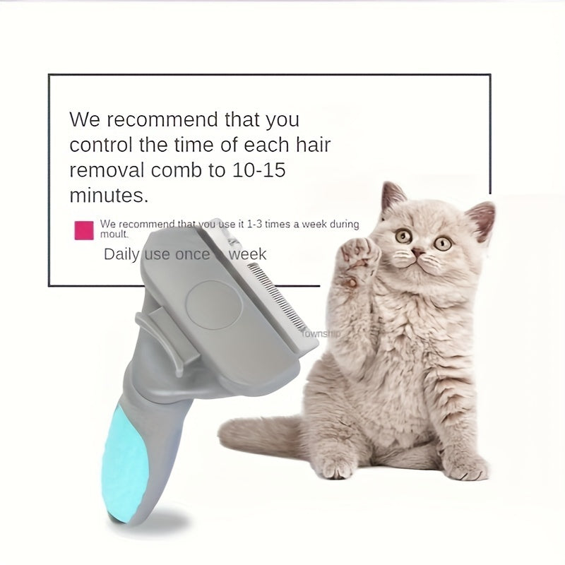 2-in-1 Stainless Steel Pet Grooming Brush for Dogs and Cats Self-Cleaning Dual-Function