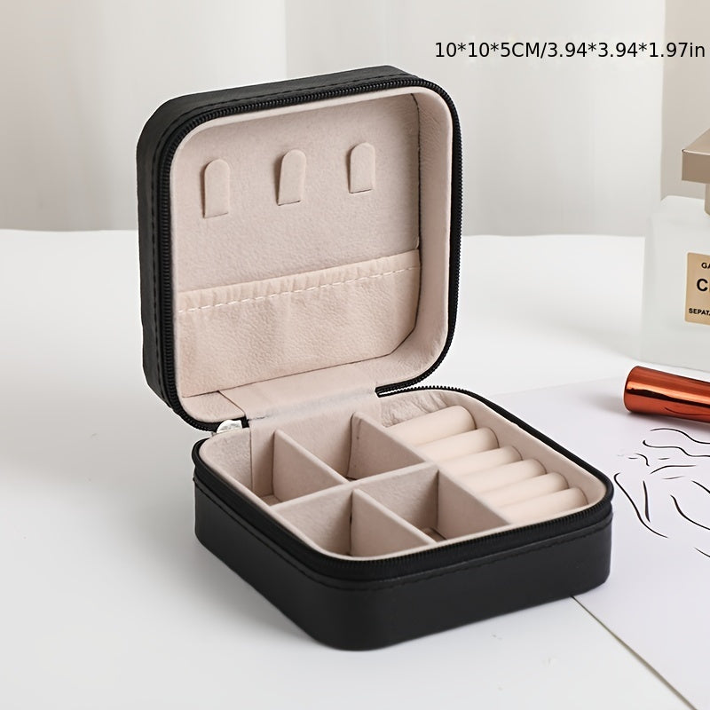 Empty Flip-Top Jewelry Box for Necklaces Rings Bracelets Earrings Storage Organizer