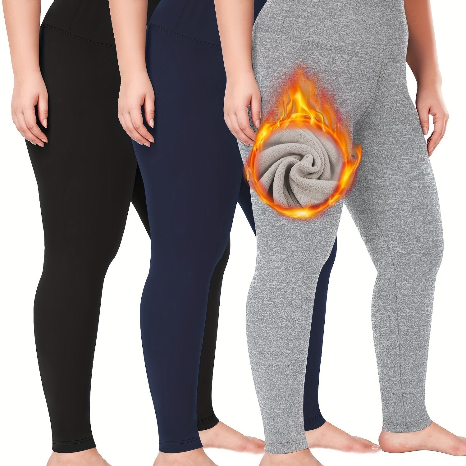 Women's Plus Size Thick Warm High Waist Leggings for Fall Winter