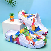 Женские тапочки-слипоны из EVA с дизайном в стиле краски-распыления, легкие, моющиеся