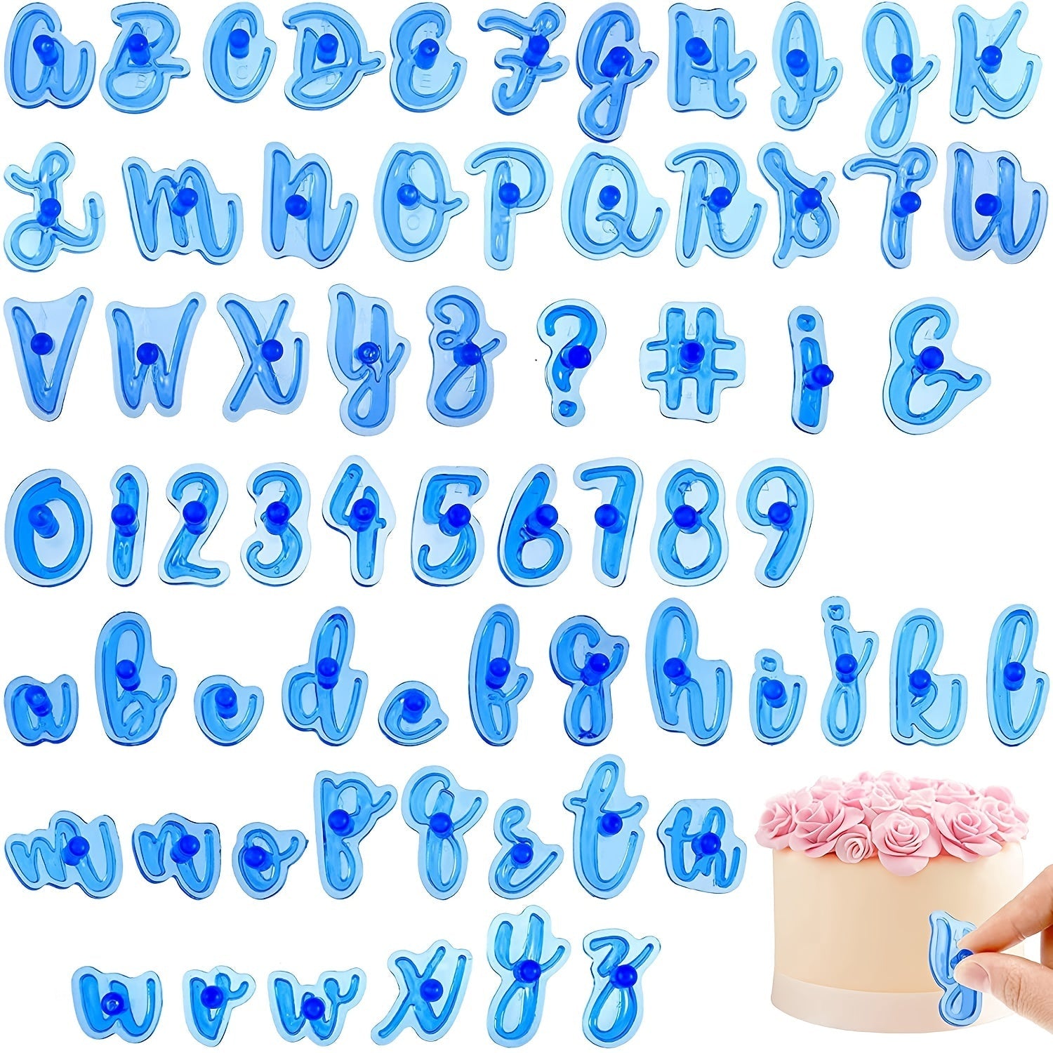 Mold Set for Fondant Printing, Cookie Baking, Cake Decoration Upper Lower Case Letters