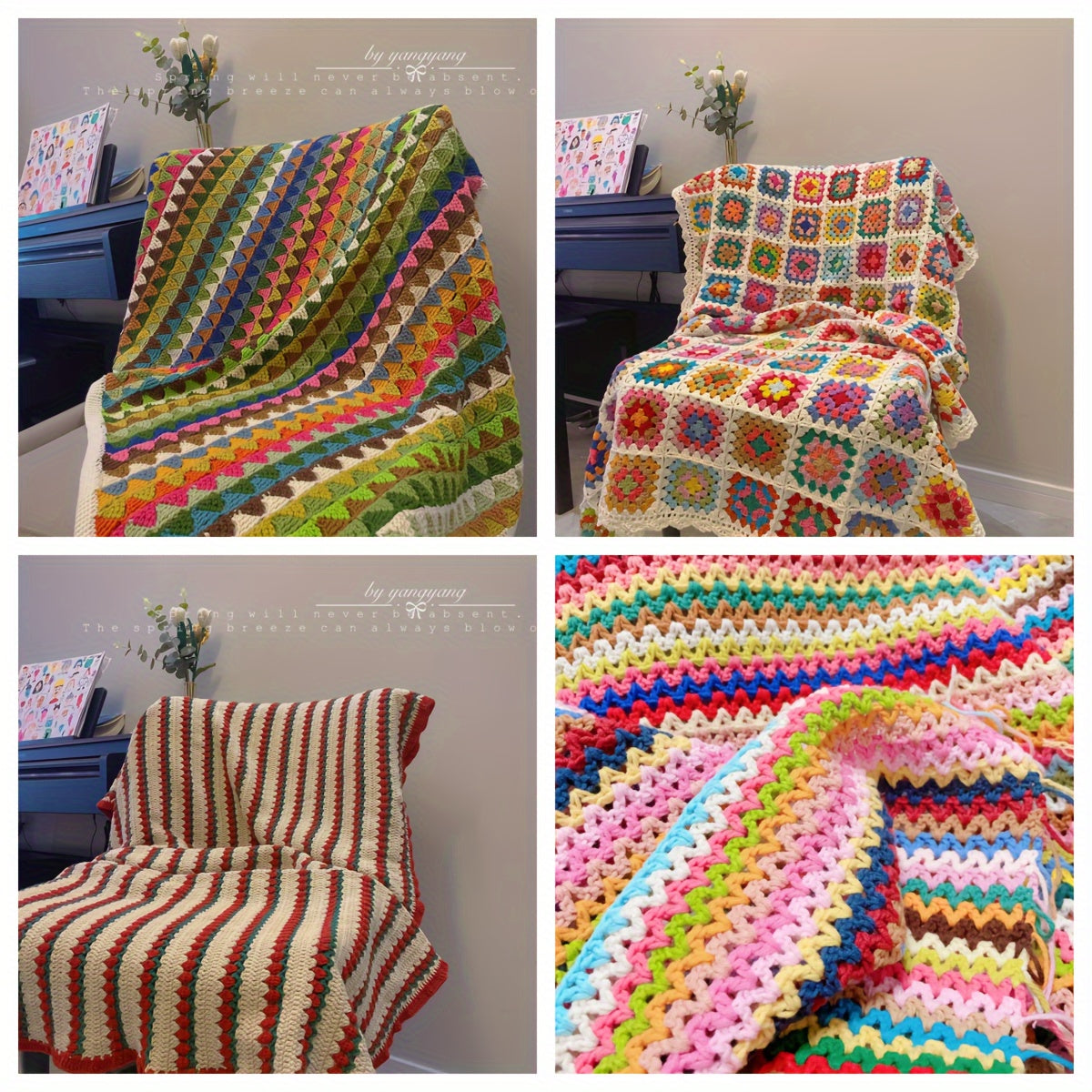 6 Pieces of 50g Soft Acrylic Yarn for Crocheting and Knitting, Assorted Colors