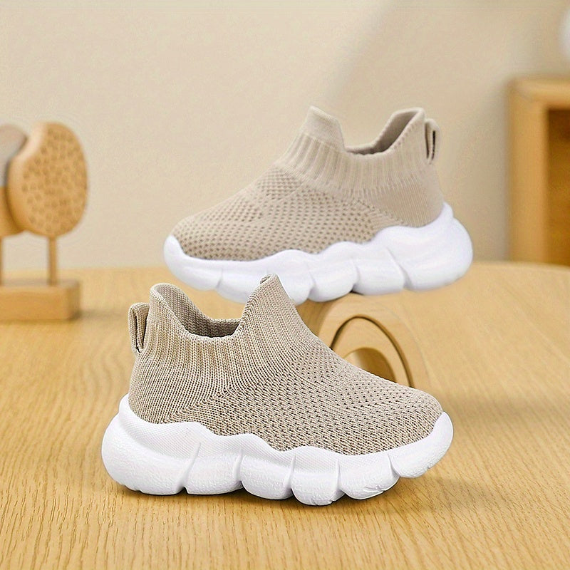 Toddler Boys Girls Spring Casual Slip-On Shoes Fabric Upper EVA Sole Low Top Solid Color