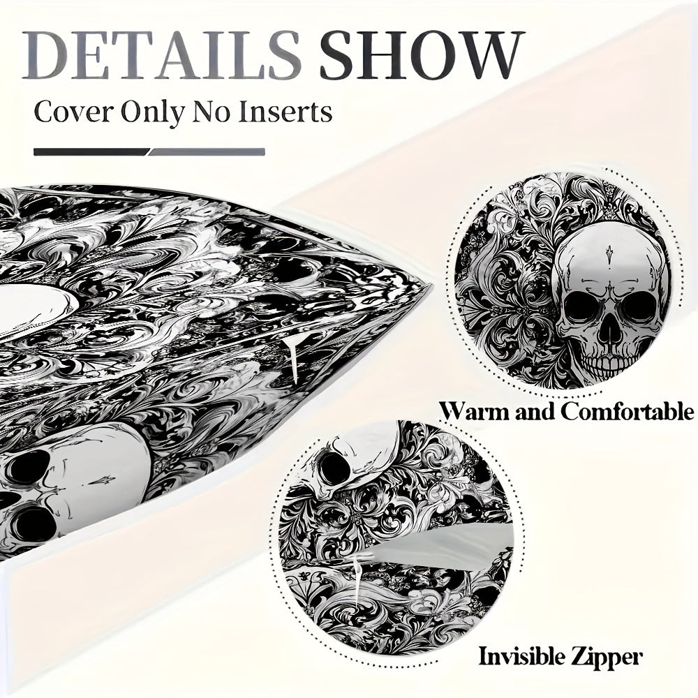 Gothic Skull Pillow Covers 4-Pack Double-Sided Print Zippered Decorative Sofa Cushions