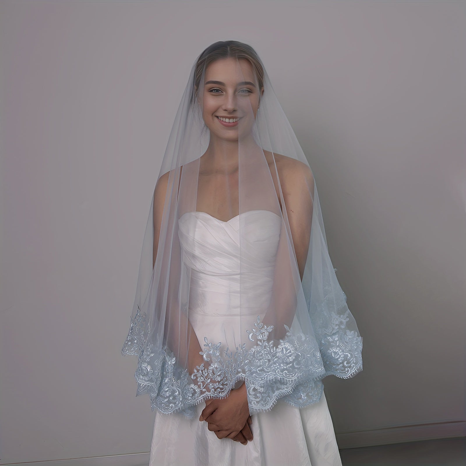 Women's Lace Bridal Veil Single Layer Elegant Wedding Accessory