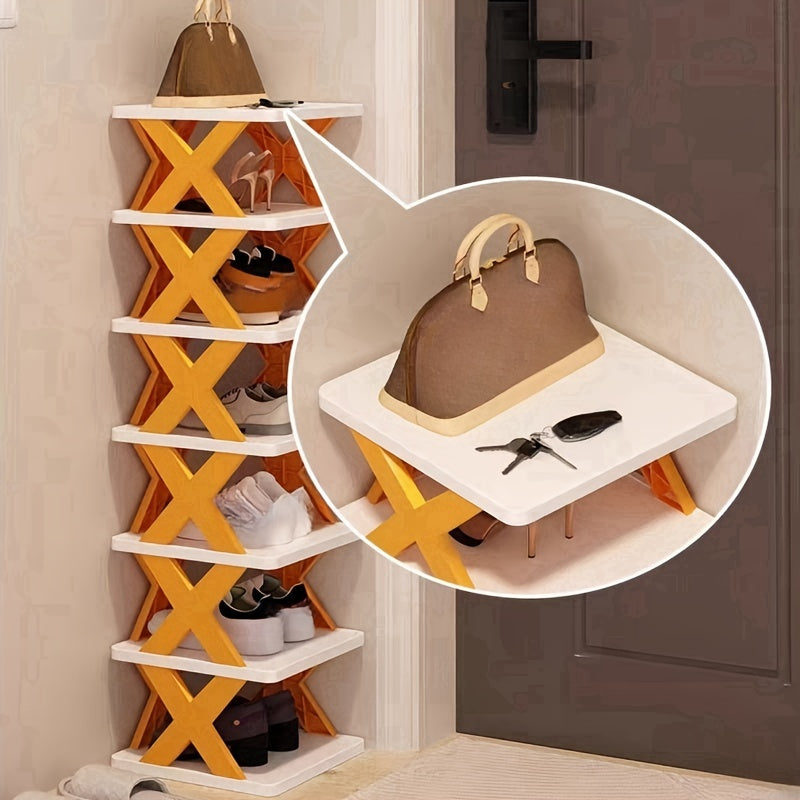 Folding Shoe Rack Space Saver Easy Assembly for Entryway Office Bathroom