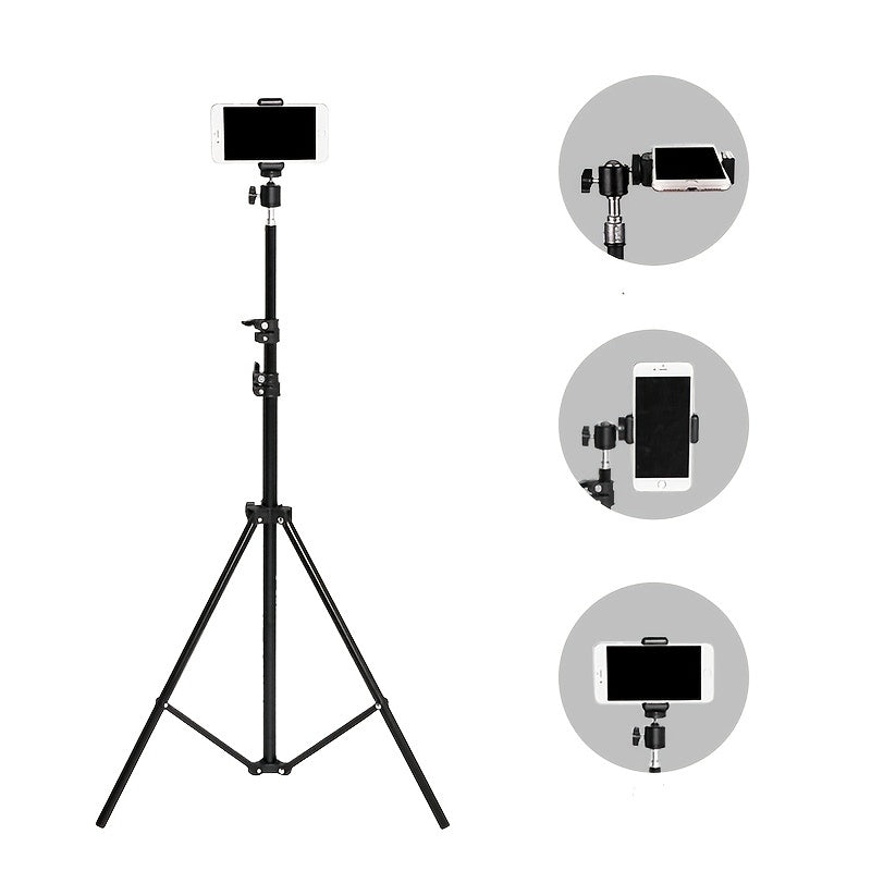 Lightweight 209.98cm Phone Tripod with Extendable Selfie Stick and Carry Bag for Video Recording and Live Streaming