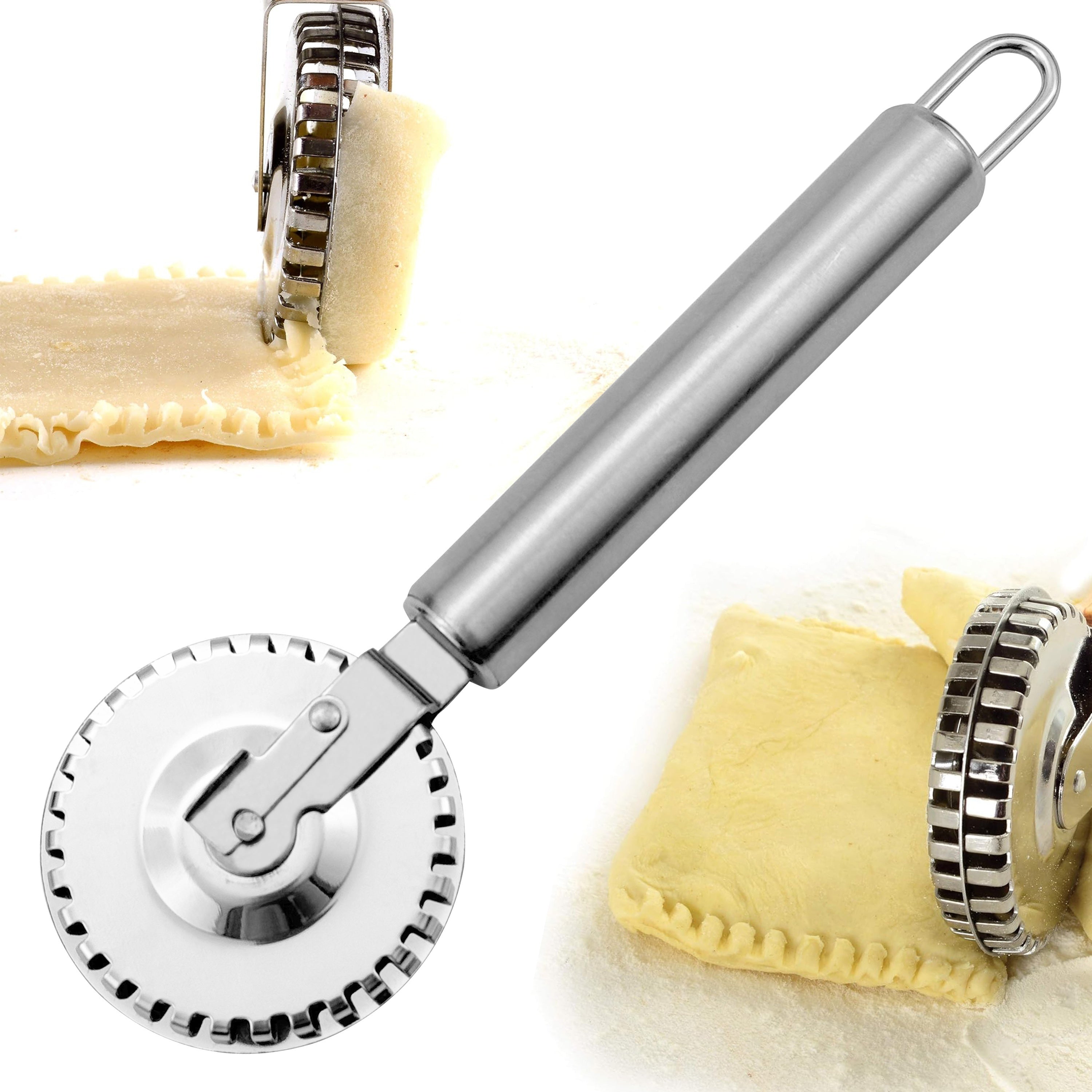 Multi-Functional Stainless Steel Pastry Roller Cutter for Pies Cookies Ravioli