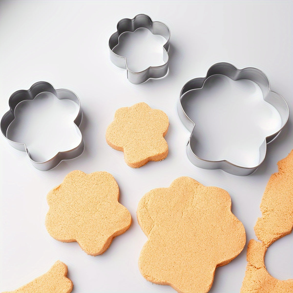 Set of 6 Dog Paw and Bone Cookie Cutters for Baking Pastries and Biscuits