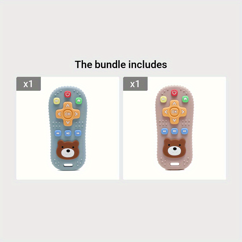 Baby Teething Toy Silicone Shakeable Remote Control Comforter Handheld Anti-Choking Toy