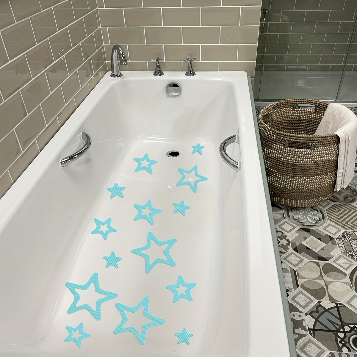 Waterproof Star-Shaped Bathtub Stickers Non-Slip Self-Adhesive Removable Bathroom Decor